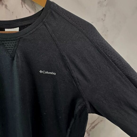 Columbia Shirt Womens Large Black Long Sleeve Tech Running Hiking Mesh Crew - Picture 12 of 13